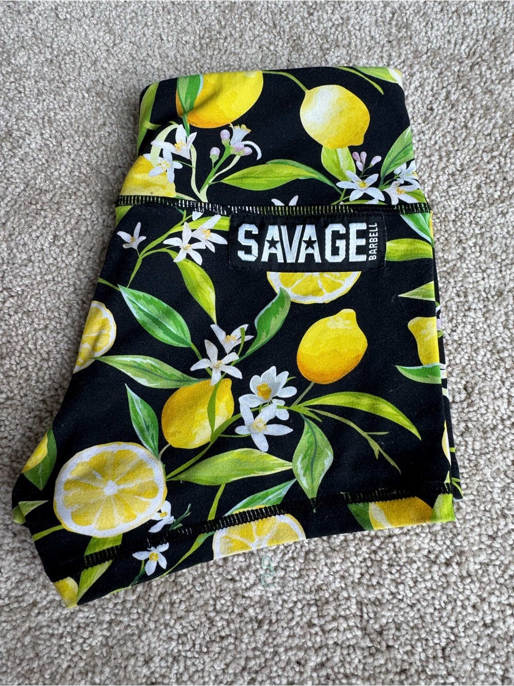 Savage Barbell Black Lemon Floral Athletic Shorts